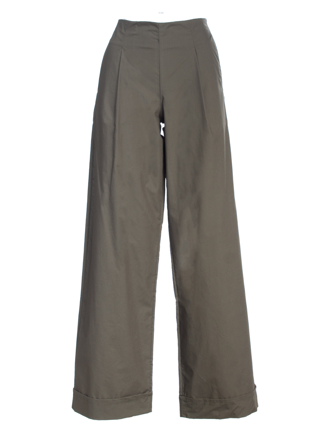 PANTALONE PALAZZO, 2TG - MILITARY GREEN